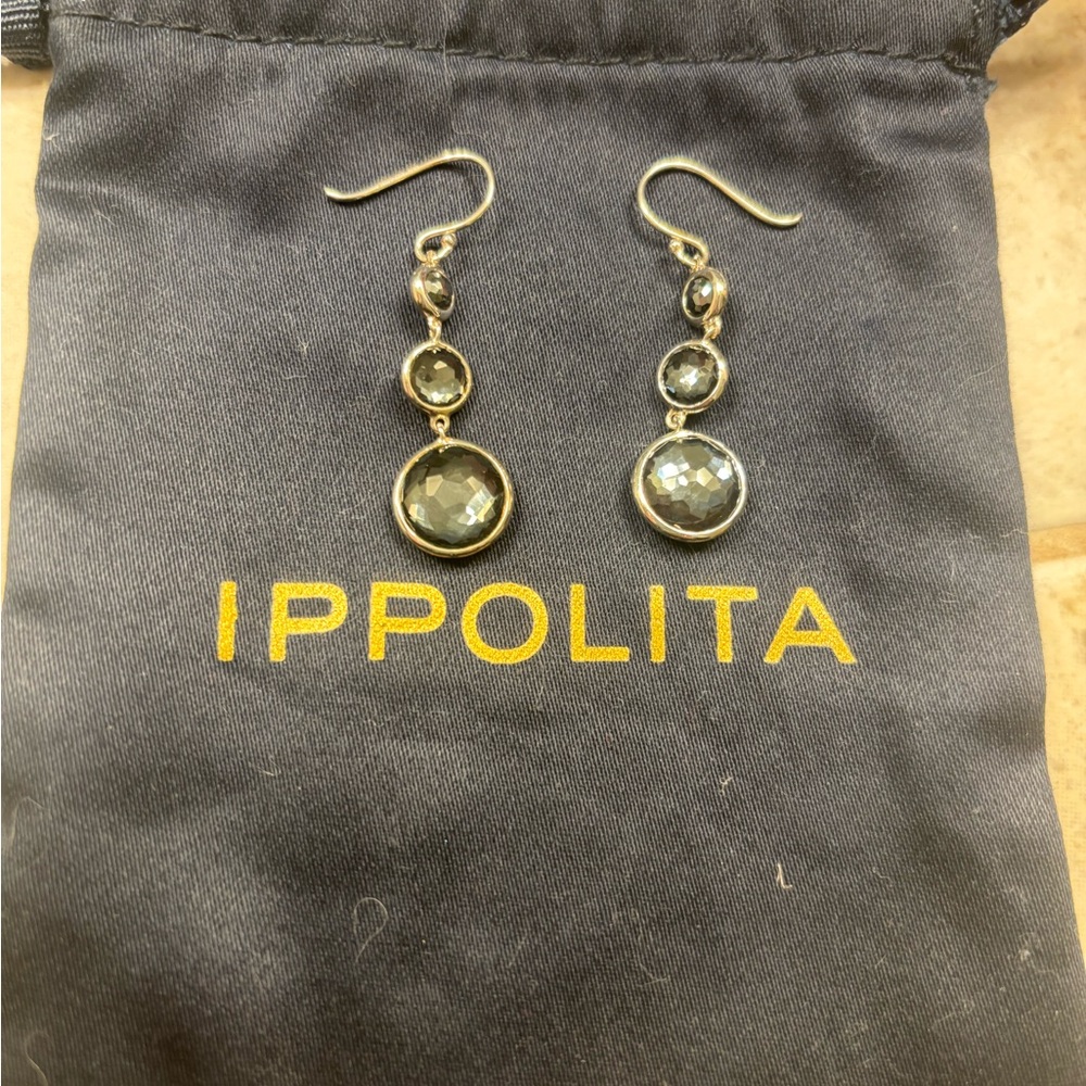 Ippolita Silver Dangle Earrings with Circular Design